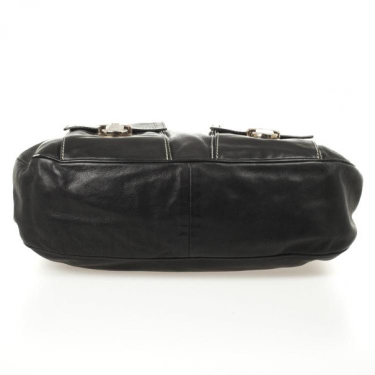 Pre Owned Marc Jacobs Black Leather Stella Tote