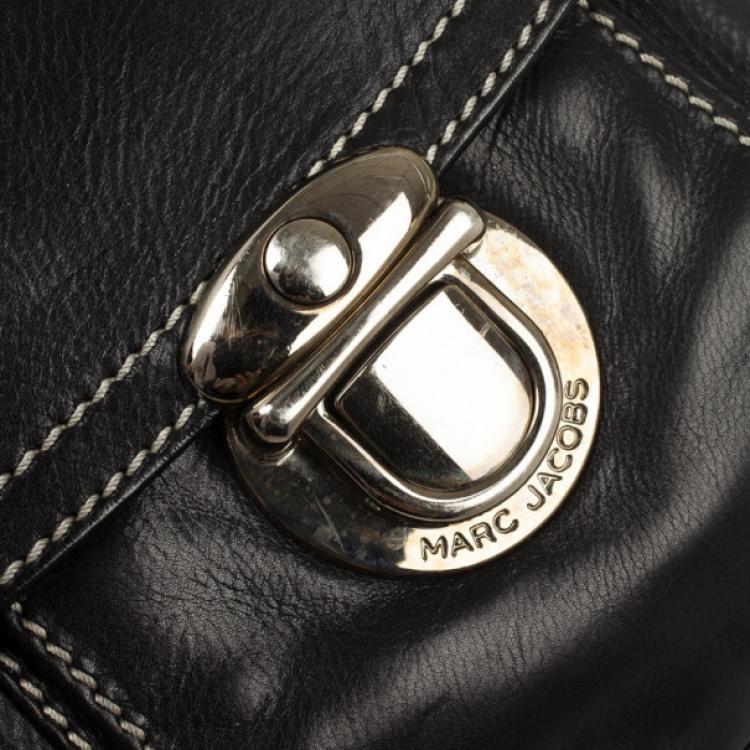 Pre Owned Marc Jacobs Black Leather Stella Tote