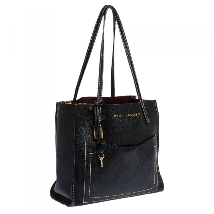Pre Owned Marc Jacobs Black Leather Grind T Pocket Tote 