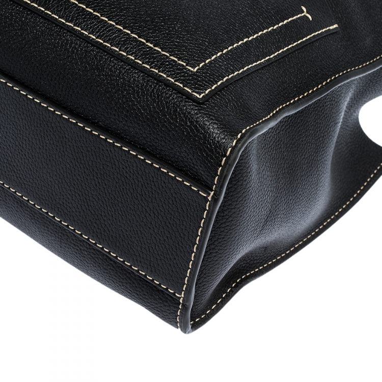 Pre Owned Marc Jacobs Black Leather Grind T Pocket Tote 