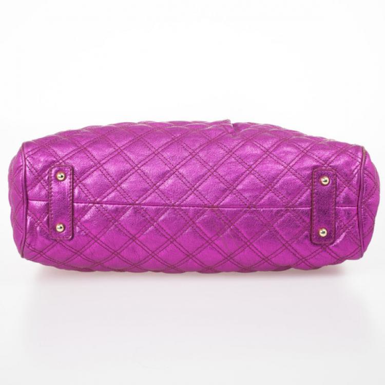 Pre Owned Marc Jacobs Metallic Leather Stam Bag