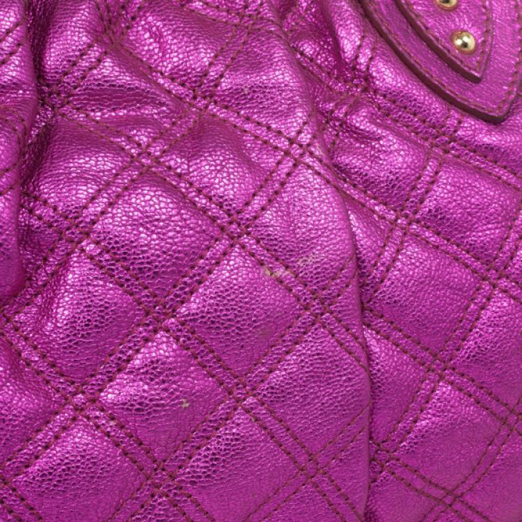 Pre Owned Marc Jacobs Metallic Leather Stam Bag