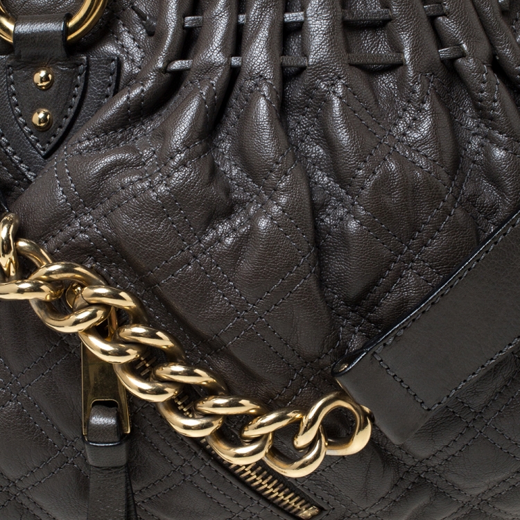 Pre Owned Marc Jacobs Grey Quilted Leather Cecilia Satchel