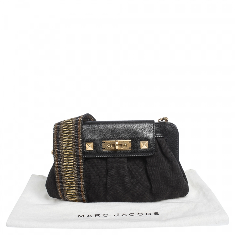 مملوكة مسبقًا Marc Jacobs Black Canvas and Leather Turnlock Shoulder Bag