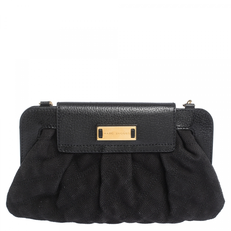 مملوكة مسبقًا Marc Jacobs Black Canvas and Leather Turnlock Shoulder Bag