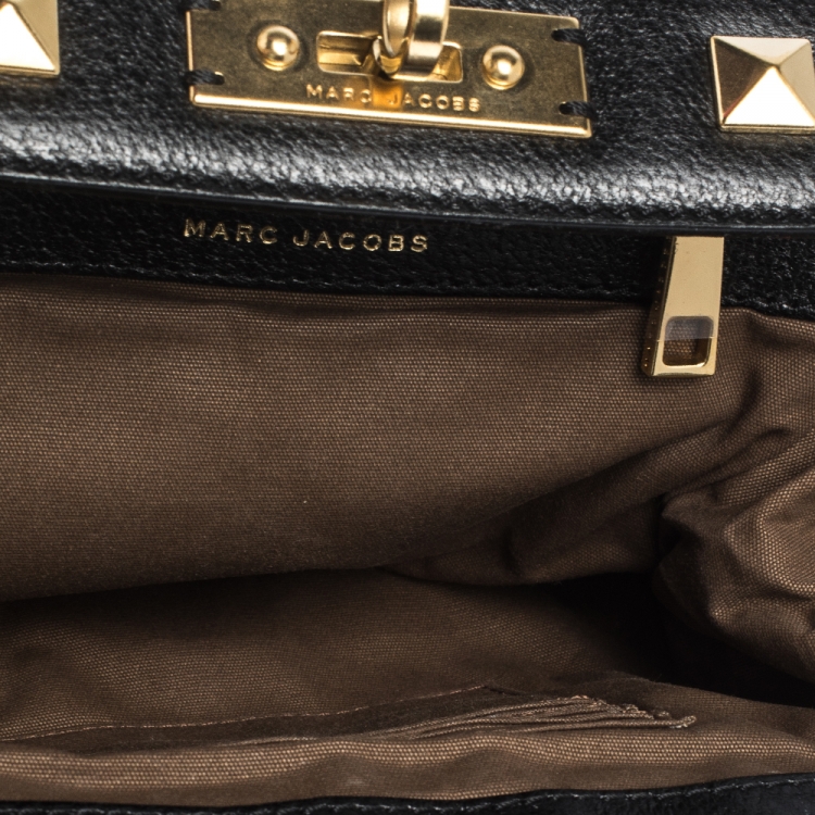 مملوكة مسبقًا Marc Jacobs Black Canvas and Leather Turnlock Shoulder Bag