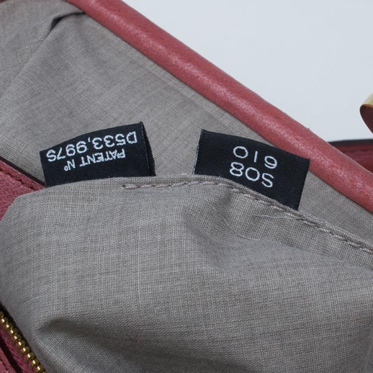 Pre Owned Marc Jacobs Cherry Red Quilted Leather Stam Bag