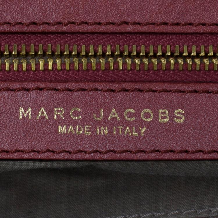 Pre Owned Marc Jacobs Cherry Red Quilted Leather Stam Bag