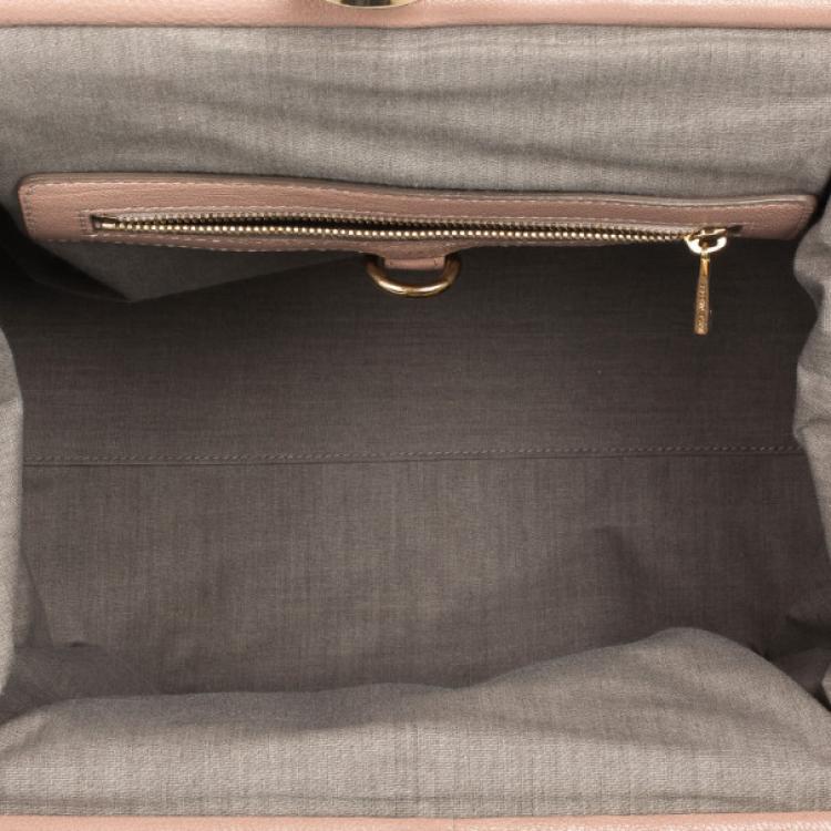 Pre Owned Marc Jacobs Peach Quilted Leather Stam Satchel