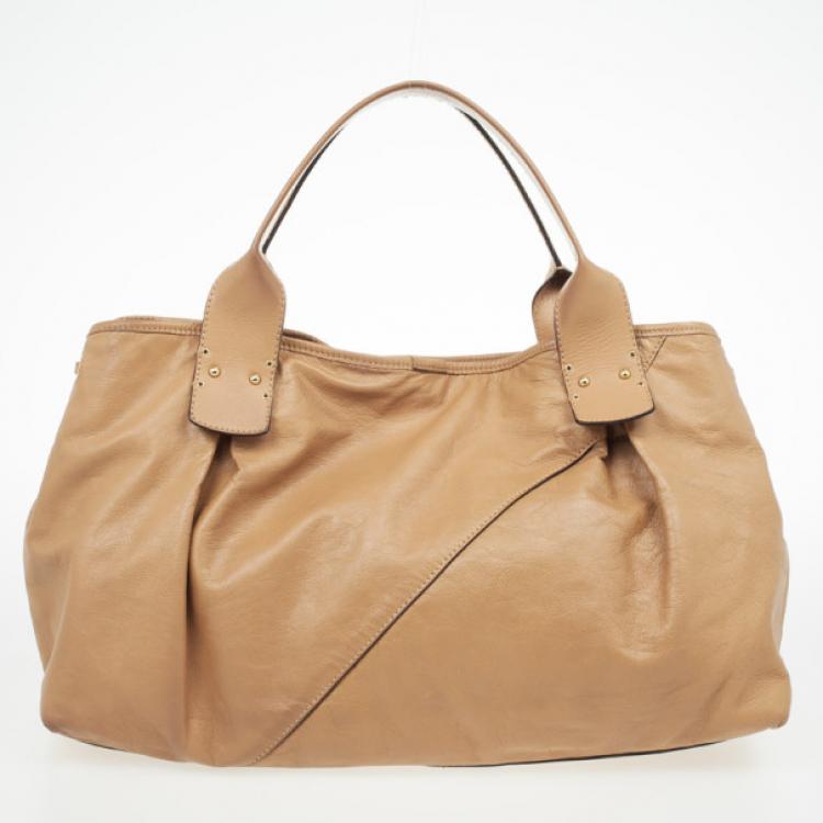 Pre Owned Marc Jacobs Tan Leather Irina Large Tote