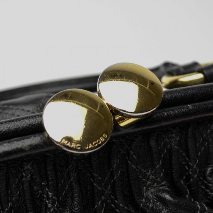 Pre Owned Marc Jacobs Black Quilted Leather Stam Satchel