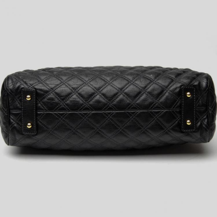 Pre Owned Marc Jacobs Black Quilted Leather Stam Satchel