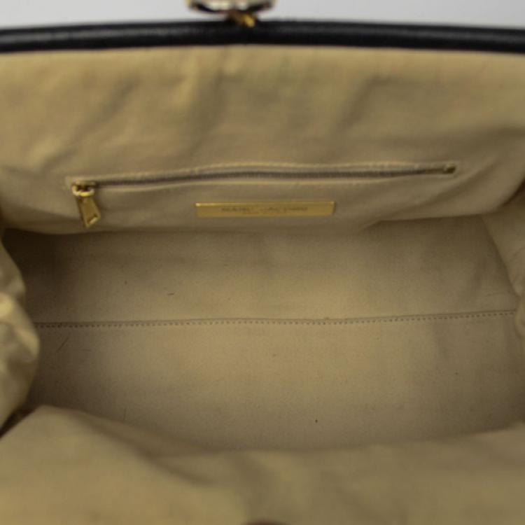 Pre Owned Marc Jacobs Black Quilted Leather Stam Satchel