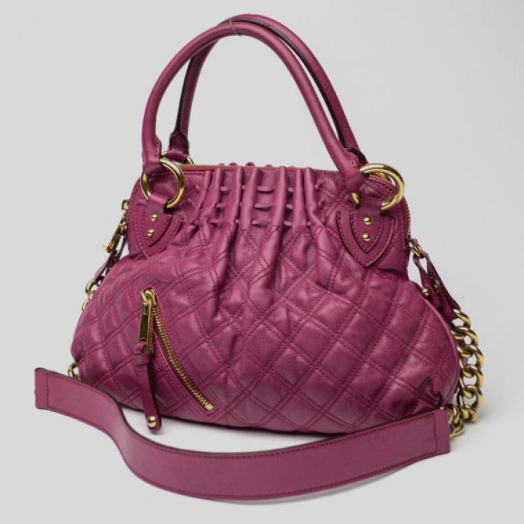 Pre Owned Marc Jacobs Purple Quilted Calf Leather Small Cecilia Bag