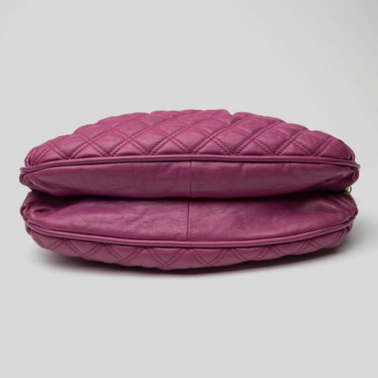 Pre Owned Marc Jacobs Purple Quilted Calf Leather Small Cecilia Bag