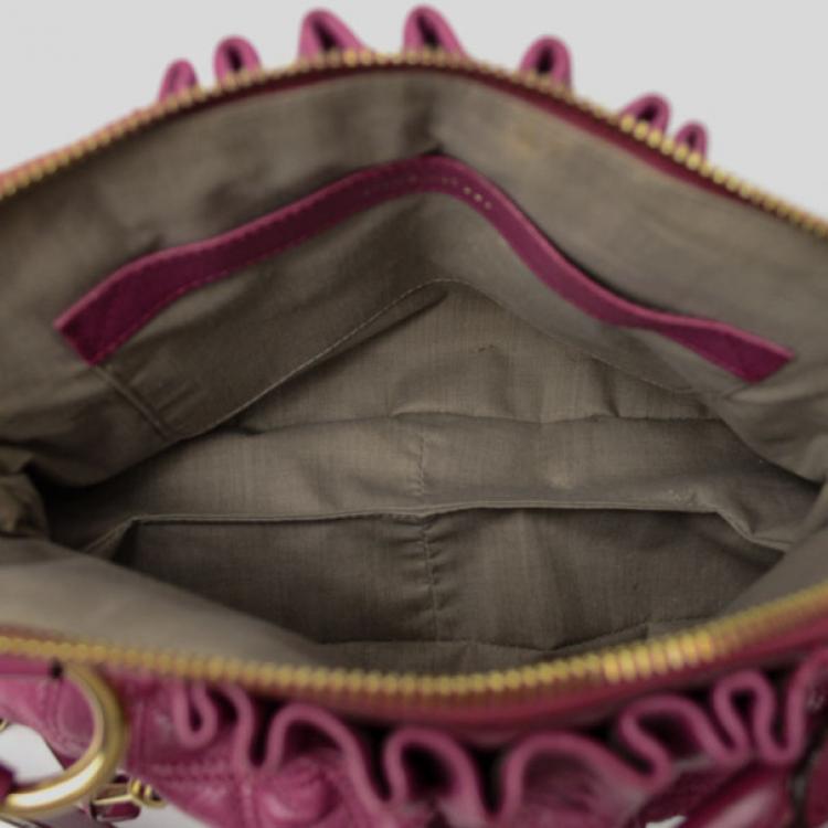 Pre Owned Marc Jacobs Purple Quilted Calf Leather Small Cecilia Bag