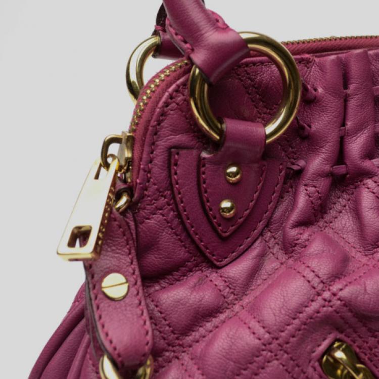Pre Owned Marc Jacobs Purple Quilted Calf Leather Small Cecilia Bag