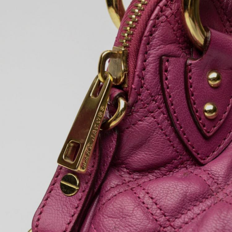 Pre Owned Marc Jacobs Purple Quilted Calf Leather Small Cecilia Bag