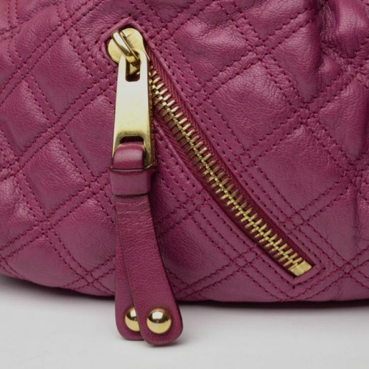Pre Owned Marc Jacobs Purple Quilted Calf Leather Small Cecilia Bag