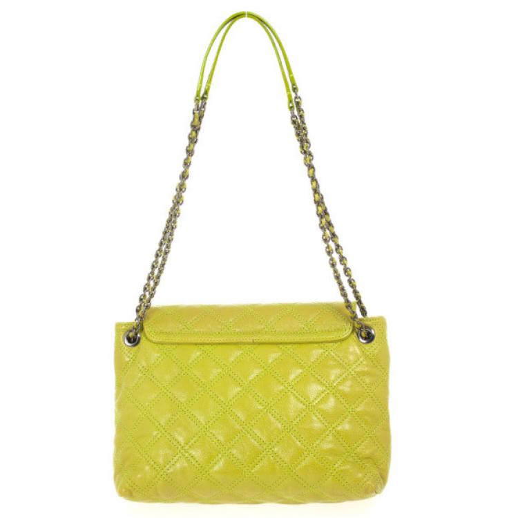 Pre Owned Marc Jacobs Acid Green Baroque Single Large Shoulder Bag