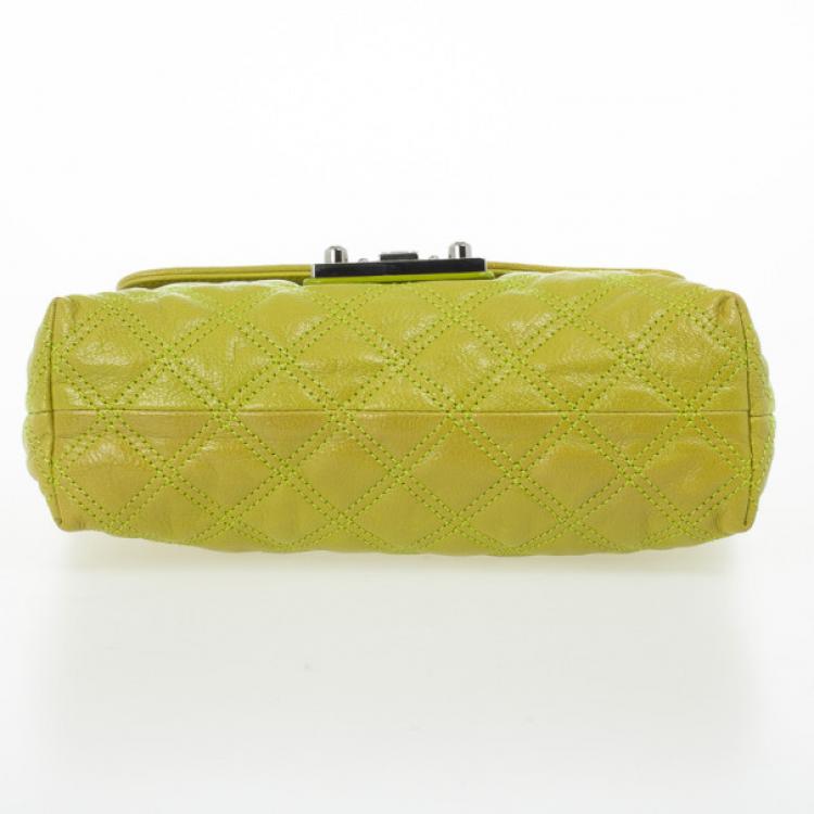 Pre Owned Marc Jacobs Acid Green Baroque Single Large Shoulder Bag