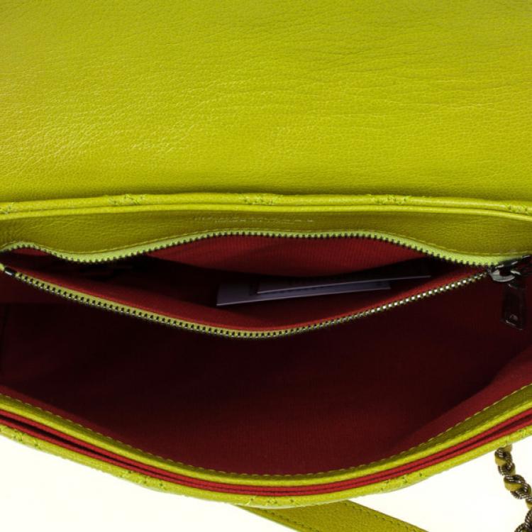 Pre Owned Marc Jacobs Acid Green Baroque Single Large Shoulder Bag