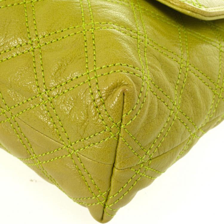 Pre Owned Marc Jacobs Acid Green Baroque Single Large Shoulder Bag