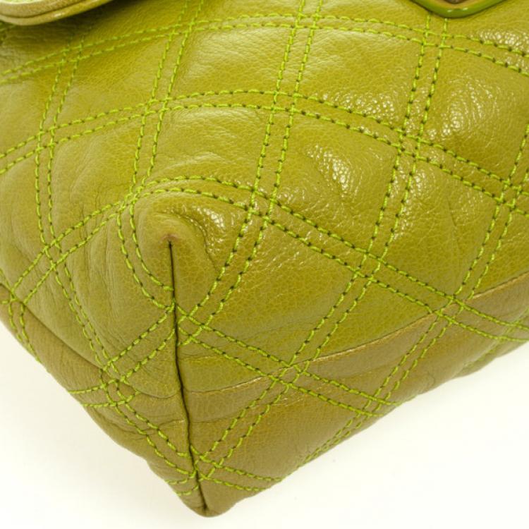 Pre Owned Marc Jacobs Acid Green Baroque Single Large Shoulder Bag