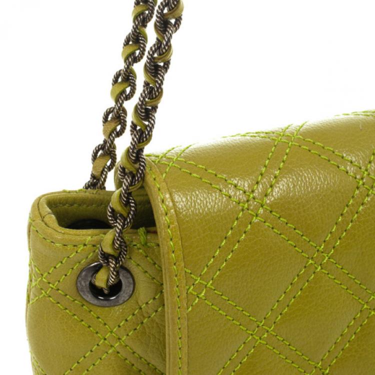Pre Owned Marc Jacobs Acid Green Baroque Single Large Shoulder Bag