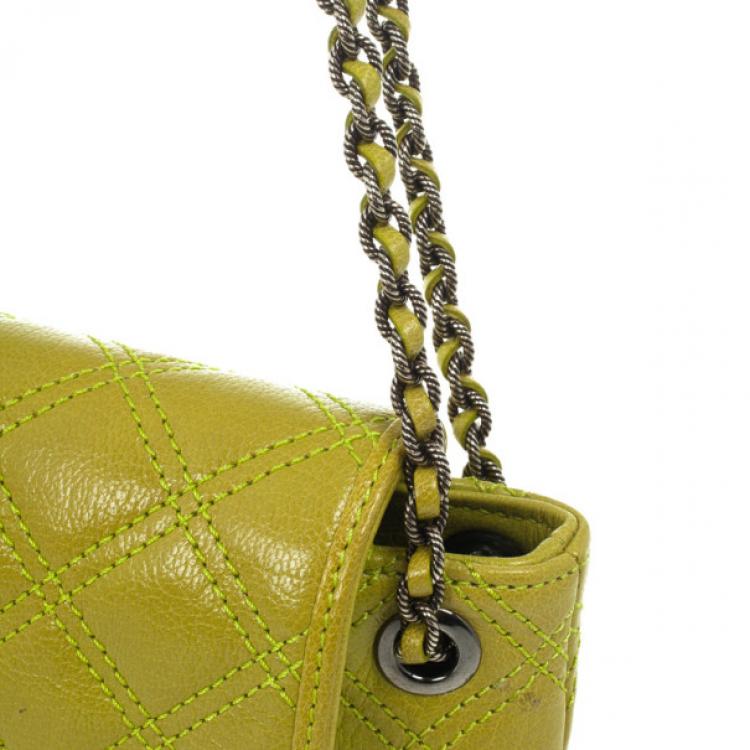 Pre Owned Marc Jacobs Acid Green Baroque Single Large Shoulder Bag