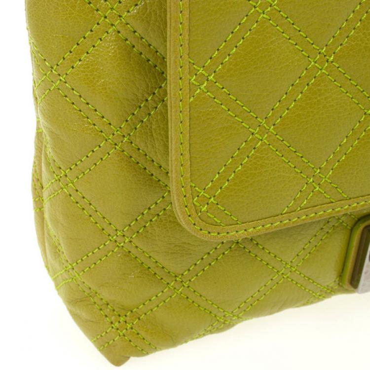 Pre Owned Marc Jacobs Acid Green Baroque Single Large Shoulder Bag