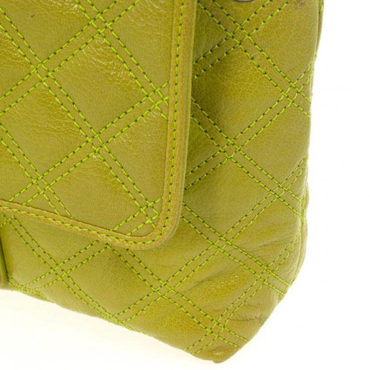 Pre Owned Marc Jacobs Acid Green Baroque Single Large Shoulder Bag
