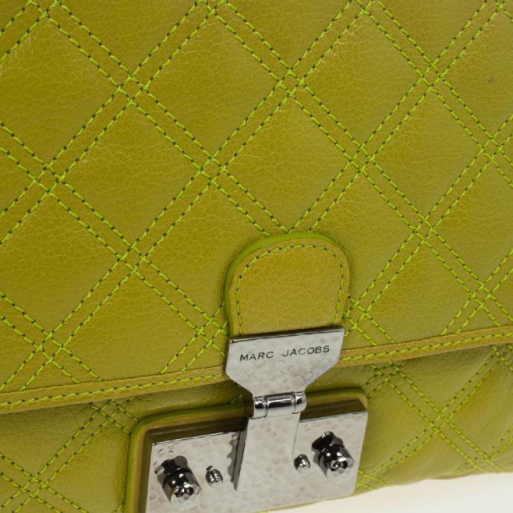 Pre Owned Marc Jacobs Acid Green Baroque Single Large Shoulder Bag