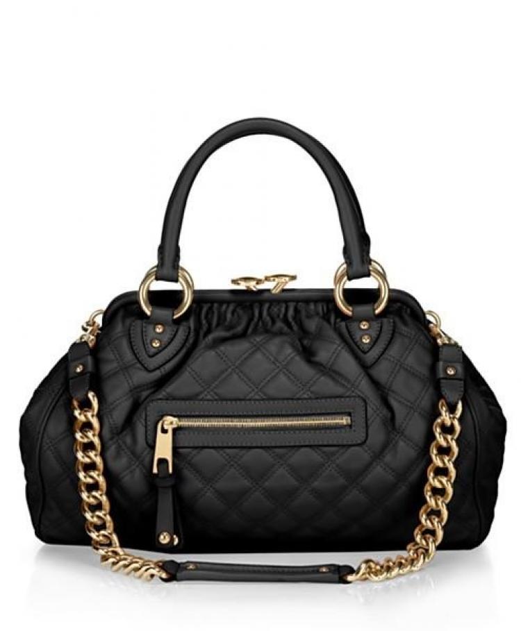 Pre Owned Marc Jacobs Black Quilted Leather Stam Satchel