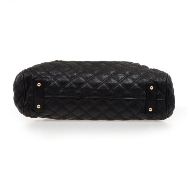 Pre Owned Marc Jacobs Black Quilted Leather Stam Satchel