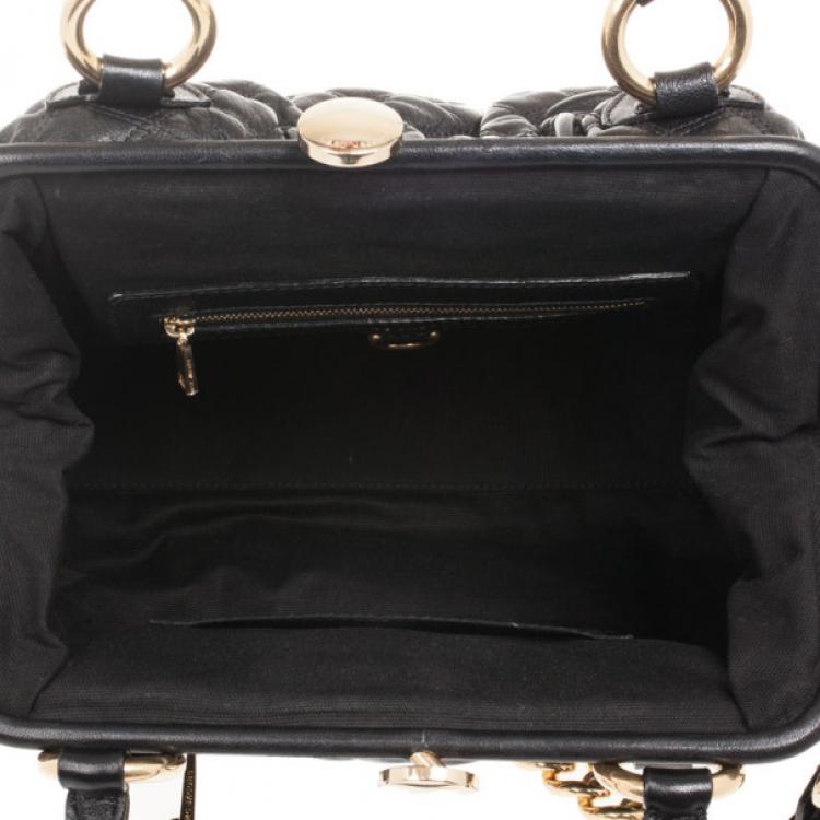 Pre Owned Marc Jacobs Black Quilted Leather Stam Satchel