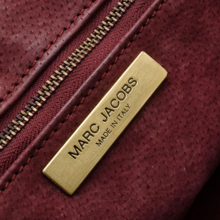 Pre Owned Marc Jacobs Cherry Red Quilted Leather Stam Bag