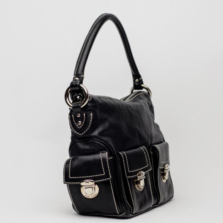 مملوكة مسبقًا Marc Jacobs Black Leather Multipocket Hobo