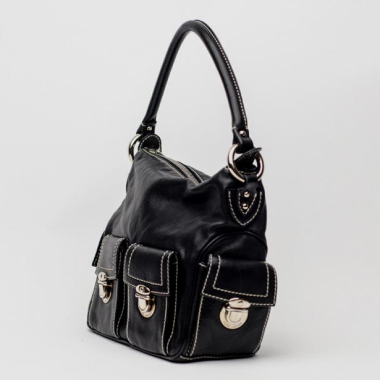 مملوكة مسبقًا Marc Jacobs Black Leather Multipocket Hobo