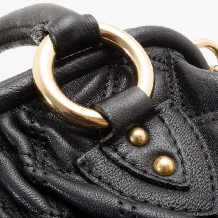 Pre Owned Marc Jacobs Black Quilted Leather Stam Satchel