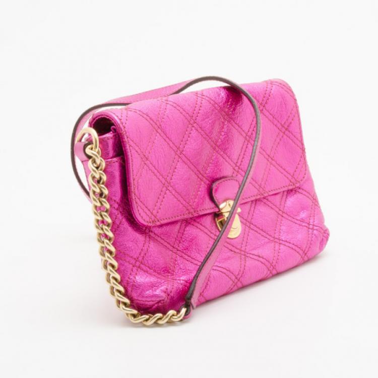 Pre Owned Marc Jacobs Metallic Pink Quilted Clutch 
