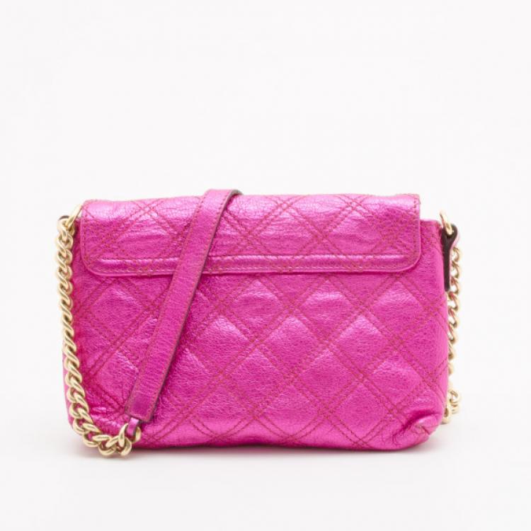 Pre Owned Marc Jacobs Metallic Pink Quilted Clutch 