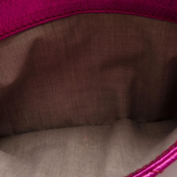 Pre Owned Marc Jacobs Metallic Pink Quilted Clutch 