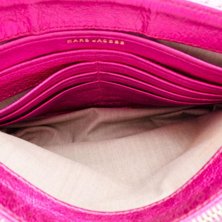 Pre Owned Marc Jacobs Metallic Pink Quilted Clutch 