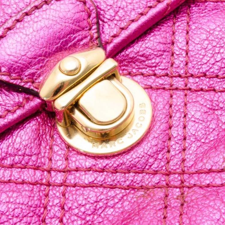 Pre Owned Marc Jacobs Metallic Pink Quilted Clutch 