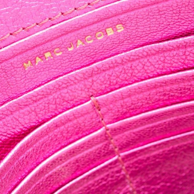 Pre Owned Marc Jacobs Metallic Pink Quilted Clutch 