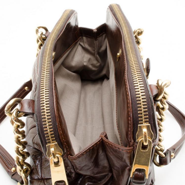 Pre Owned Marc Jacobs Brown Quilted Satchel