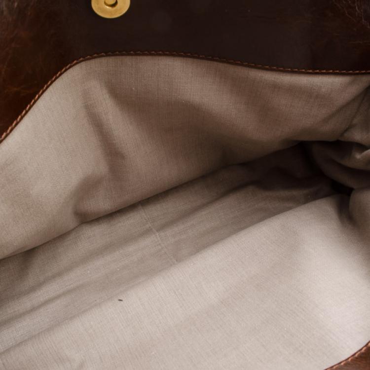 Pre Owned Marc Jacobs Brown Quilted Satchel