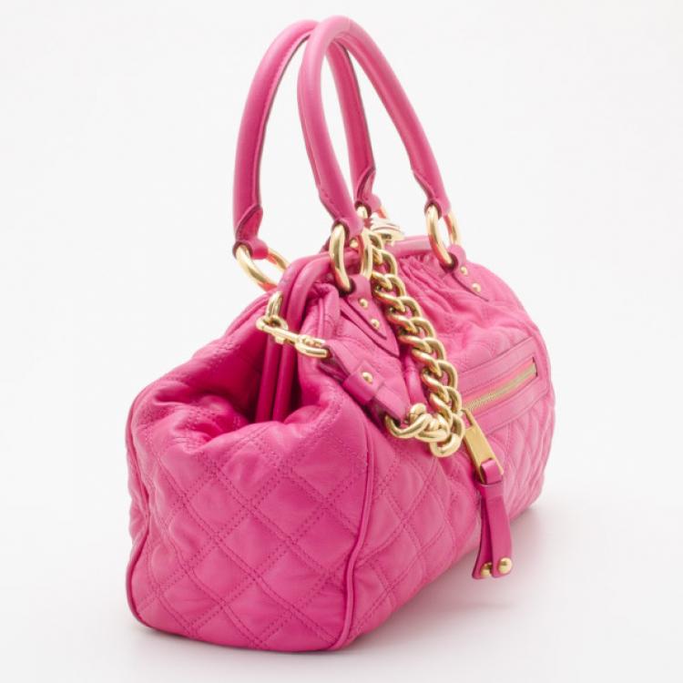 Pre Owned Marc Jacobs Quilted Hot Pink Stam Satchel