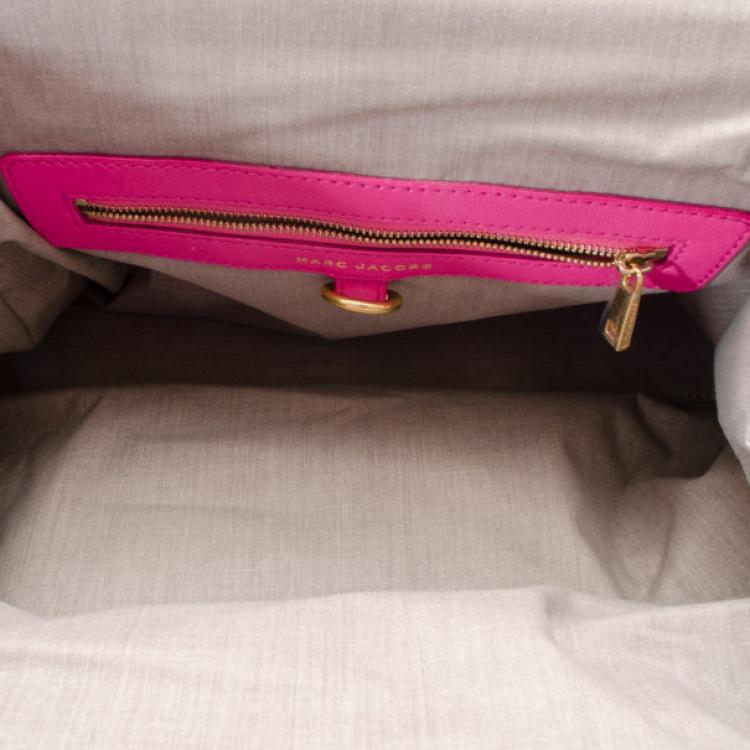 Pre Owned Marc Jacobs Quilted Hot Pink Stam Satchel